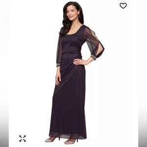 SLNY Long Sleeve Purple Dress